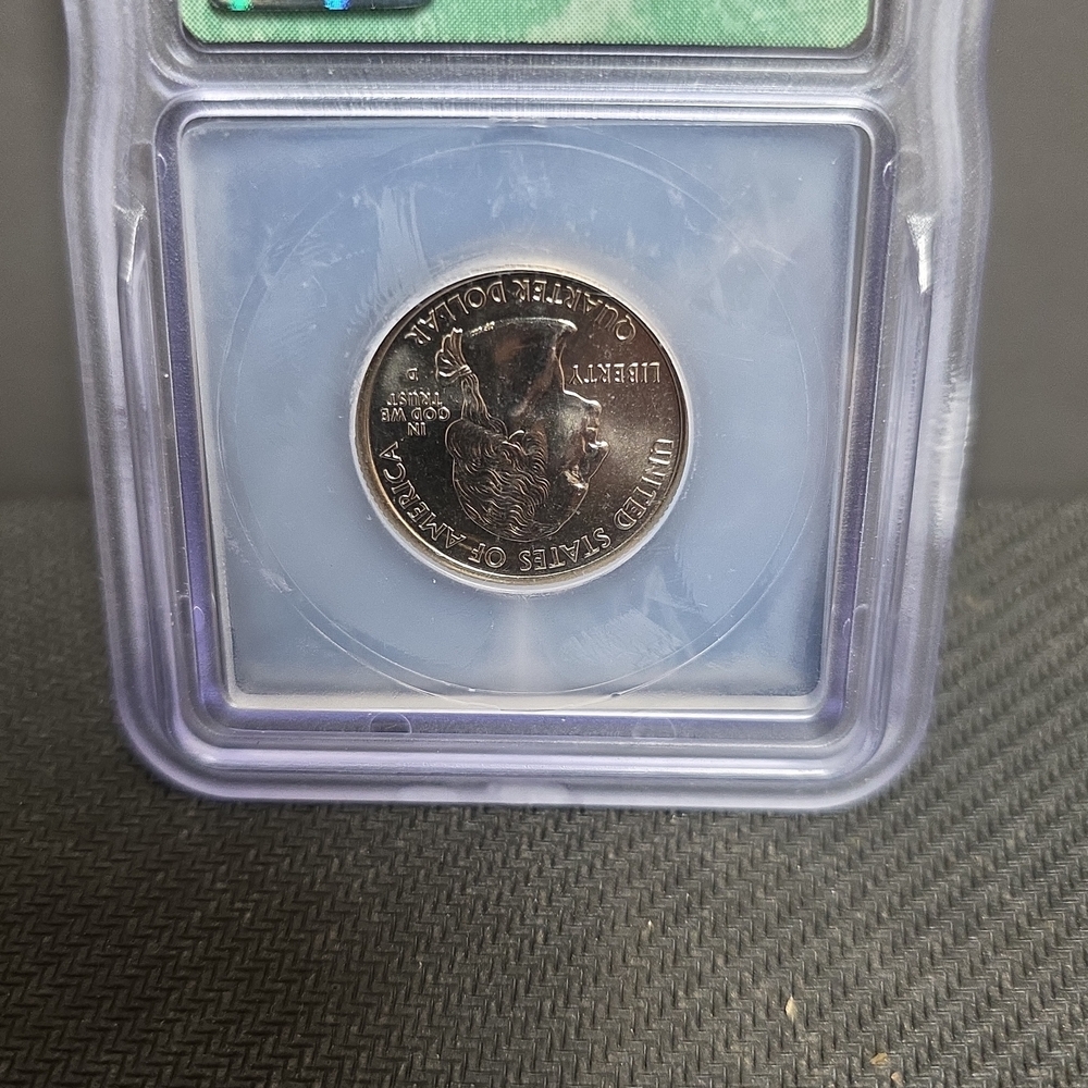 Silver United States Quarter in Protective Case